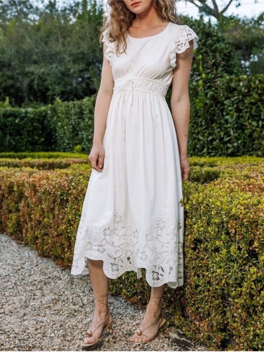 Cleobella Allegra Midi Dress in Ivory